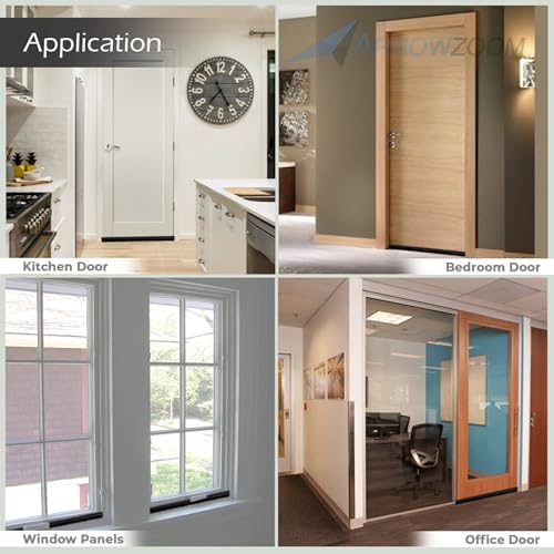 Arrowzoom Door Bottom Sealing Strip PRO Cotton Foam with Leather Water Resistant Draft Stopper Seal