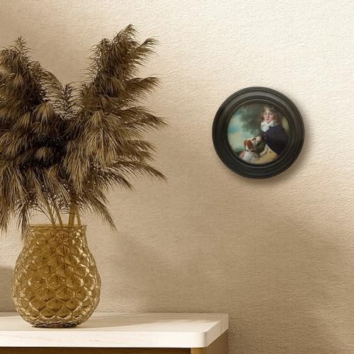3x3 Small Vintage Round Picture Frame Mini Antique Black Grey Ornate Artistic Display Frame
