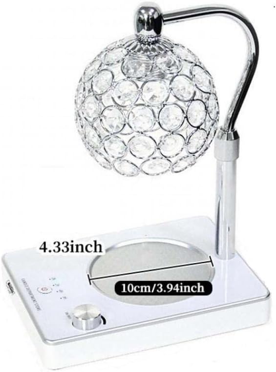 Elegant Adjustable Candle Warmer Lamp with Timer and Night Light - Silver