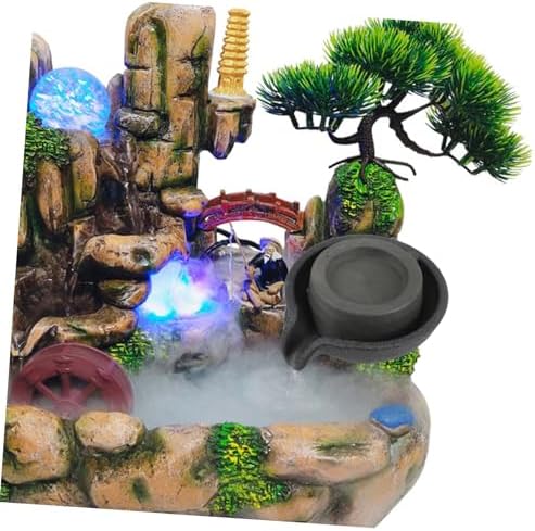 Mikikit Indoor Tabletop Fountain with Rotating Millstone