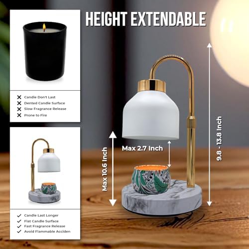 Adjustable Electric Candle Warmer Lamp with Timer - Safe Dimmable