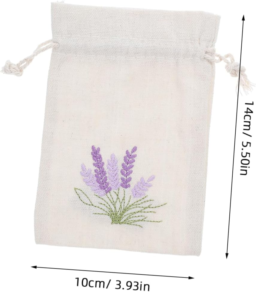Cabilock 10pcs Lavender Muslin Scented Sachet Bags with Drawstring