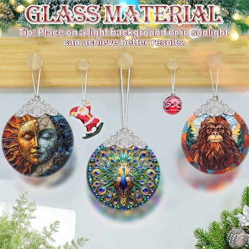 PEMIRSAYO Peacock Stained Glass Christmas Ornament