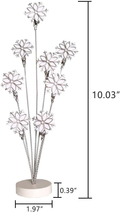 8-Branch Family Tree Photo Frame Holder with Snowflake Design