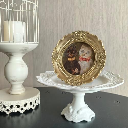 Vintage Round Picture Frame 3x3 Gold