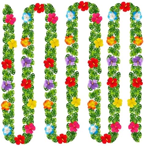 4 pcs Artificial Monstera Leaf Vines 59 FT Hanging Plants Garland