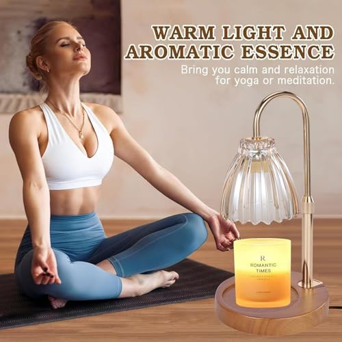 Electric Timer Candle Warmer Light with Adjustable Height and Dimmable Feature