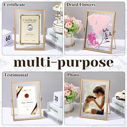 Hoteam 12 Pack 4x6 Inch Floating Frame Glass Photo Frames Gold