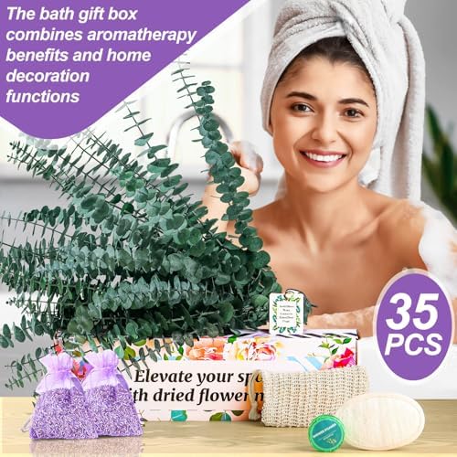 35 Pcs Dried Eucalyptus Lavender Sachets Set