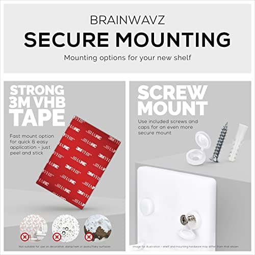 BRAINWAVZ 5 Inch Floating Shelf Universal Mount Holder