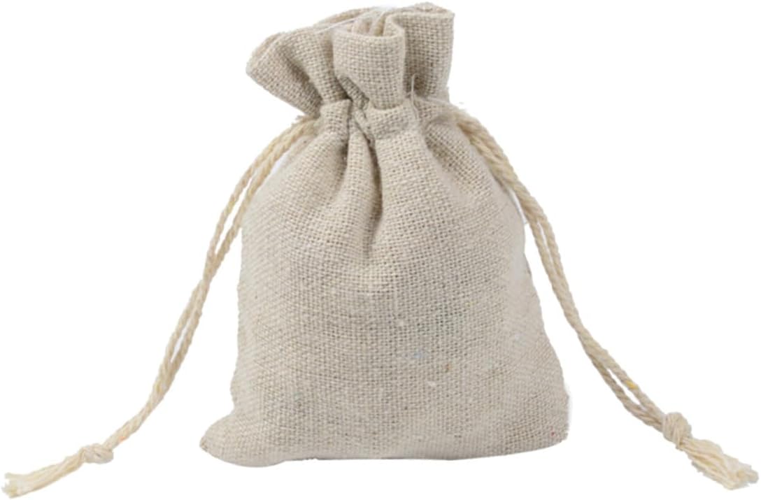 SHOWERORO 4pcs Cotton Drawstring Sachet Bags for Tea and Fragrance
