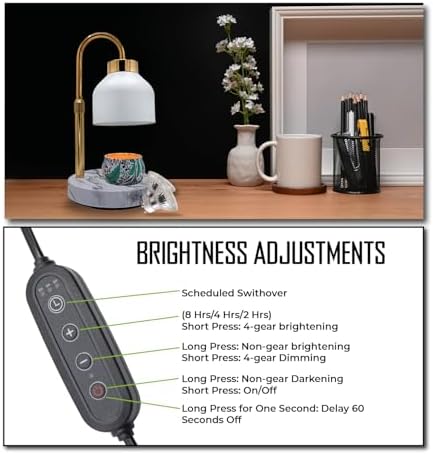 Adjustable Electric Candle Warmer Lamp with Timer - Safe Dimmable