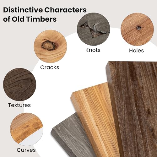 Floating Shelves for Wall 24x93 Inch Rustic Elm Wood Set of 2