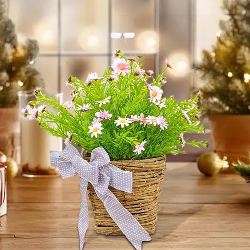 Spring Wreath Hanging Basket for Front Door Decor