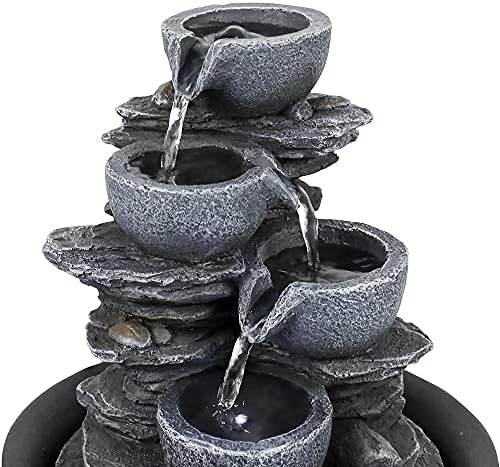 Naturefalls Indoor Tabletop Water Fountain 106 Inch 4 Tier with LED Light
