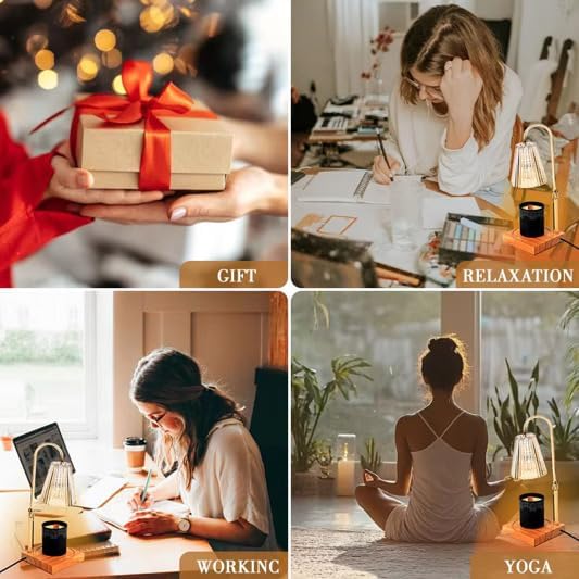 Adjustable Candle Warmer Lamp with 2 Bulbs