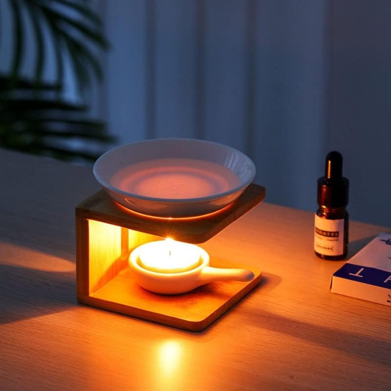 Warmself Wooden Essential Oil Burner with Candle Holder