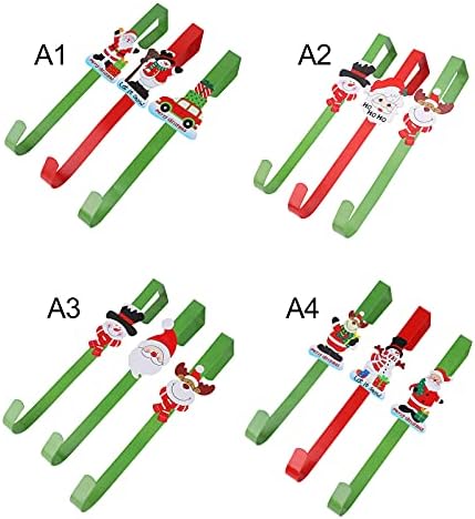 3 Pack Christmas Wreath Hangers with Snowman Reindeer Decoration