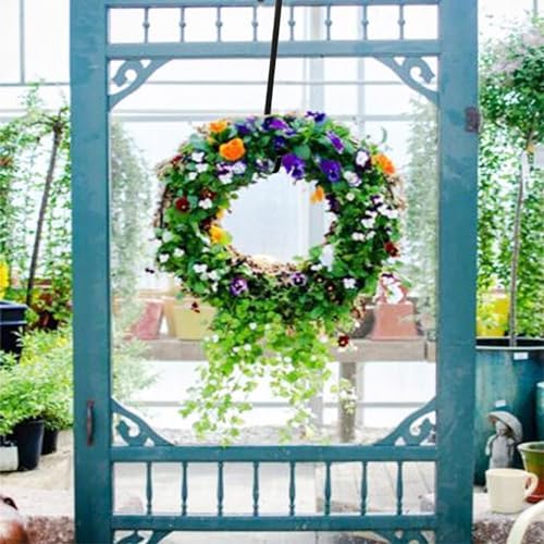 Front Door Garland Hanger 38cm White Wreath Holder for Christmas Decor