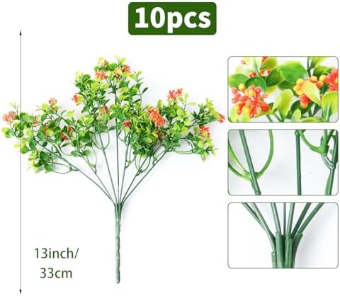 RECUTMS 10 Bundle Artificial Flowers UV Resistant
