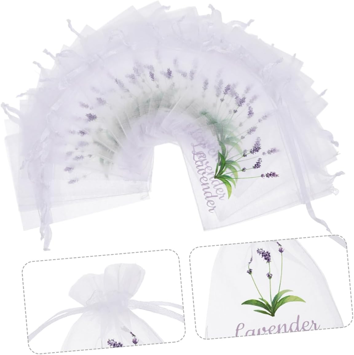MAGICLULU 50pcs Lavender Sachet Bags Breathable Mesh Storage Pouches