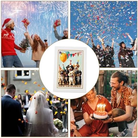 50Pcs White Paper Picture Frames 4x6 with Easel