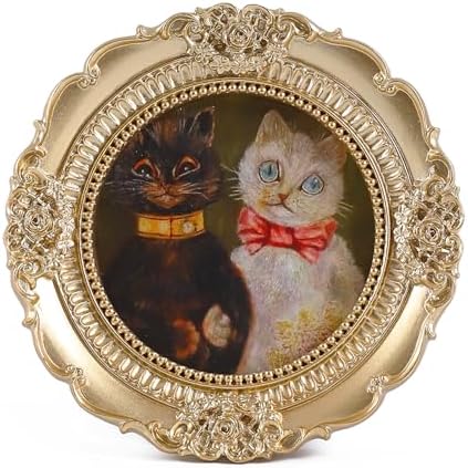 Vintage Round Picture Frame 3x3 Gold