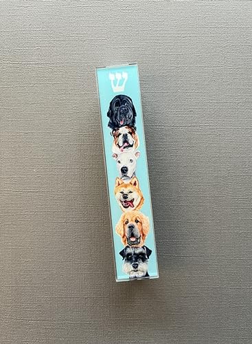 Dog Mezuzah Scroll Case Acrylic Aluminum Waterproof