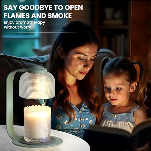 Candle Warmer Lamp with Timer - 492 Tall Green Metallic Frame