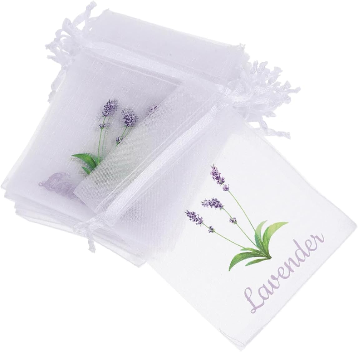 50pcs Lavender Sachet Bags Empty Drawstring Pouches Small Mesh Storage Bags for Dried Flowers Spices