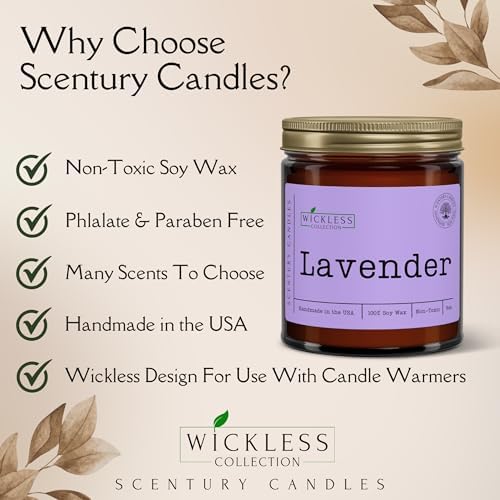 Scentury Wickless Candles for Candle Warmer Lamp White Oak Vanilla Clear