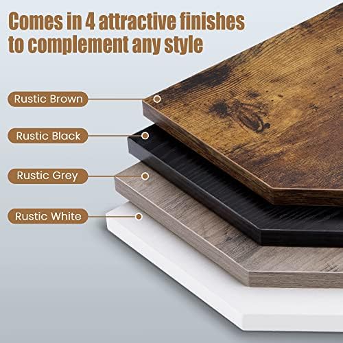 Set of 2 Floating Corner Shelves Rustic Wood Design