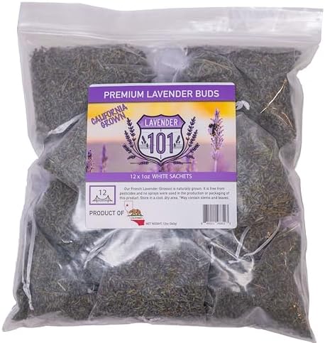 Large Premium Lavender Sachets - 12oz Pack of 12 - White