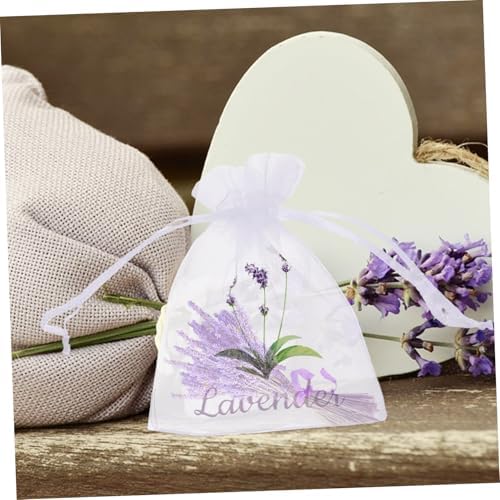 Garneck 20pcs Lavender Sachet Bags Empty Drawstring Mesh Pouches for Herbs and Dried Flowers Refillable Storage