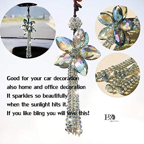 Crystal Color Flower Car Charms for Rear View Mirror