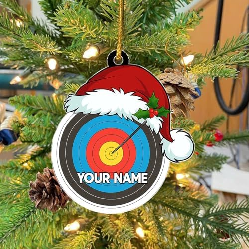 Personalized Archery Christmas Ornament - Custom Snow Globe Acrylic Decoration for Bowhunters and Hunters