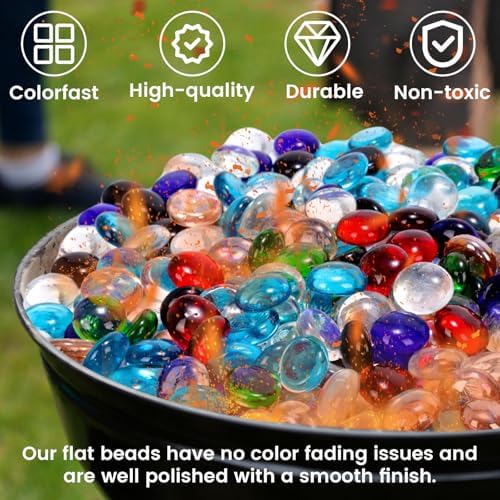 FUTUREPLUSX 5 Lb Blue Mixed Flat Glass Marbles Vase Fillers