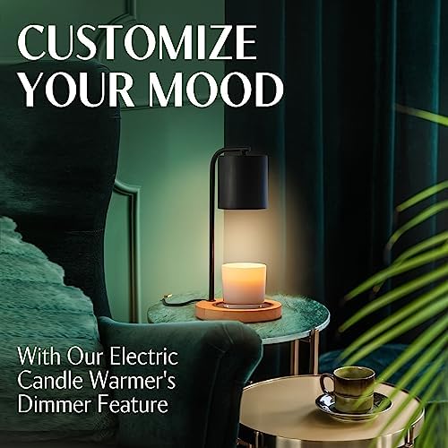 Coyal Flameless Candle Warmer Lamp with Timer and Dimmer - Black Wood