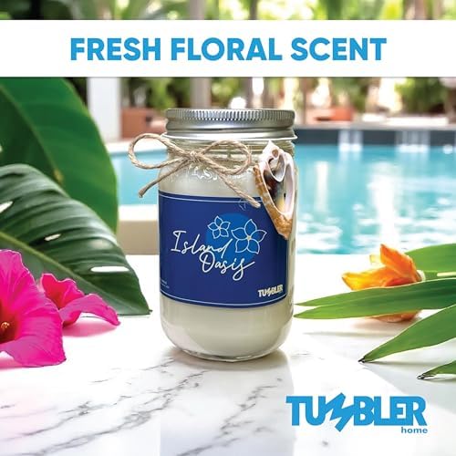 Tumbler Home Beach Candle with Real Shell