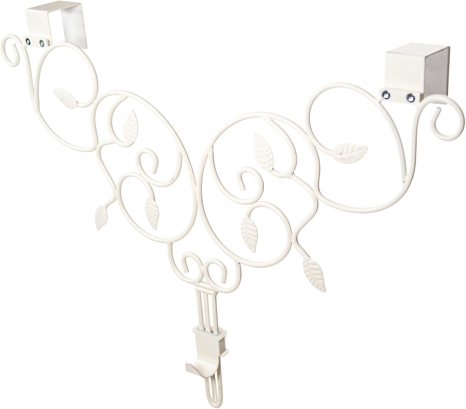 Adjustable Front Door Wreath Hanger - White