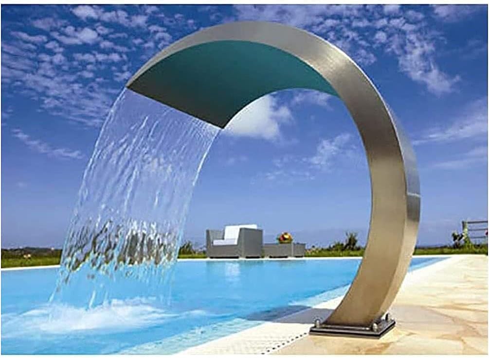 Stainless Steel Pool Fountain with Waterfall Design