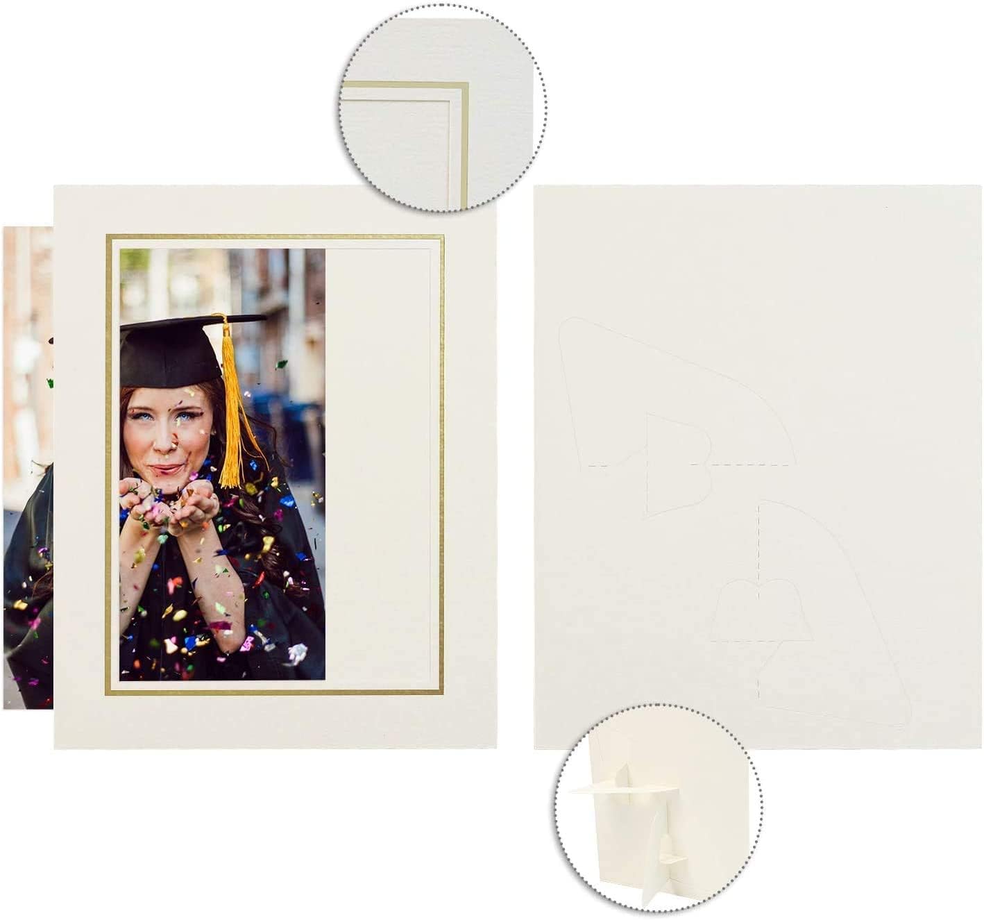 Golden State Art 5X7 Picture Frames with Easel Pack of 50