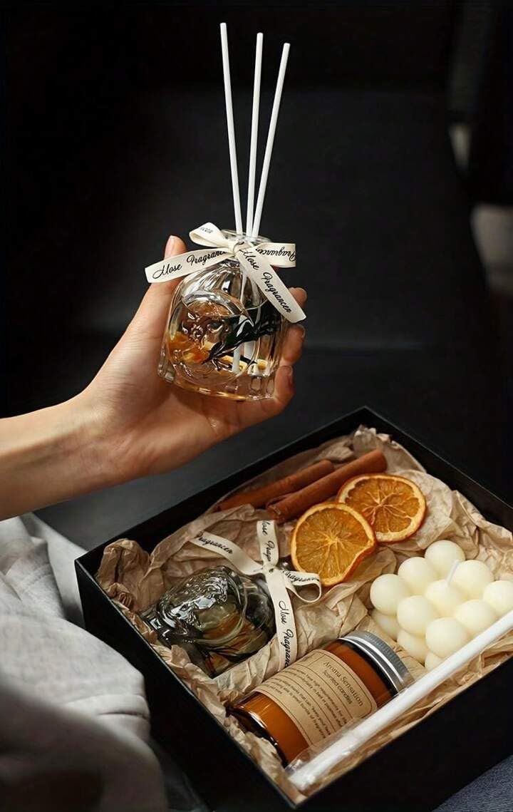 Luxury Candle Set with Aroma Diffuser and Natural Fragrance