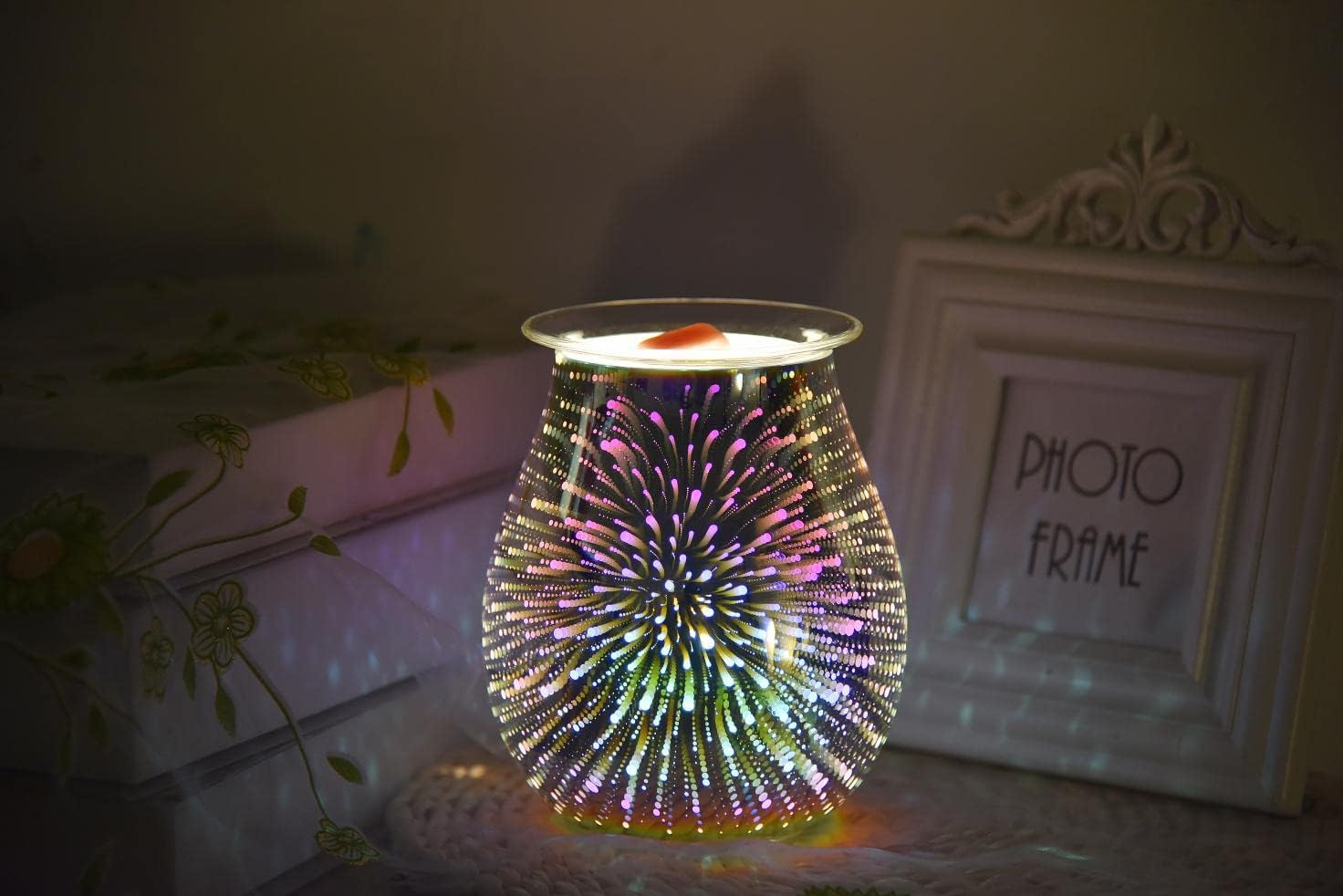 Makimoo 3D Firework Design Oil Lamp with Night Light