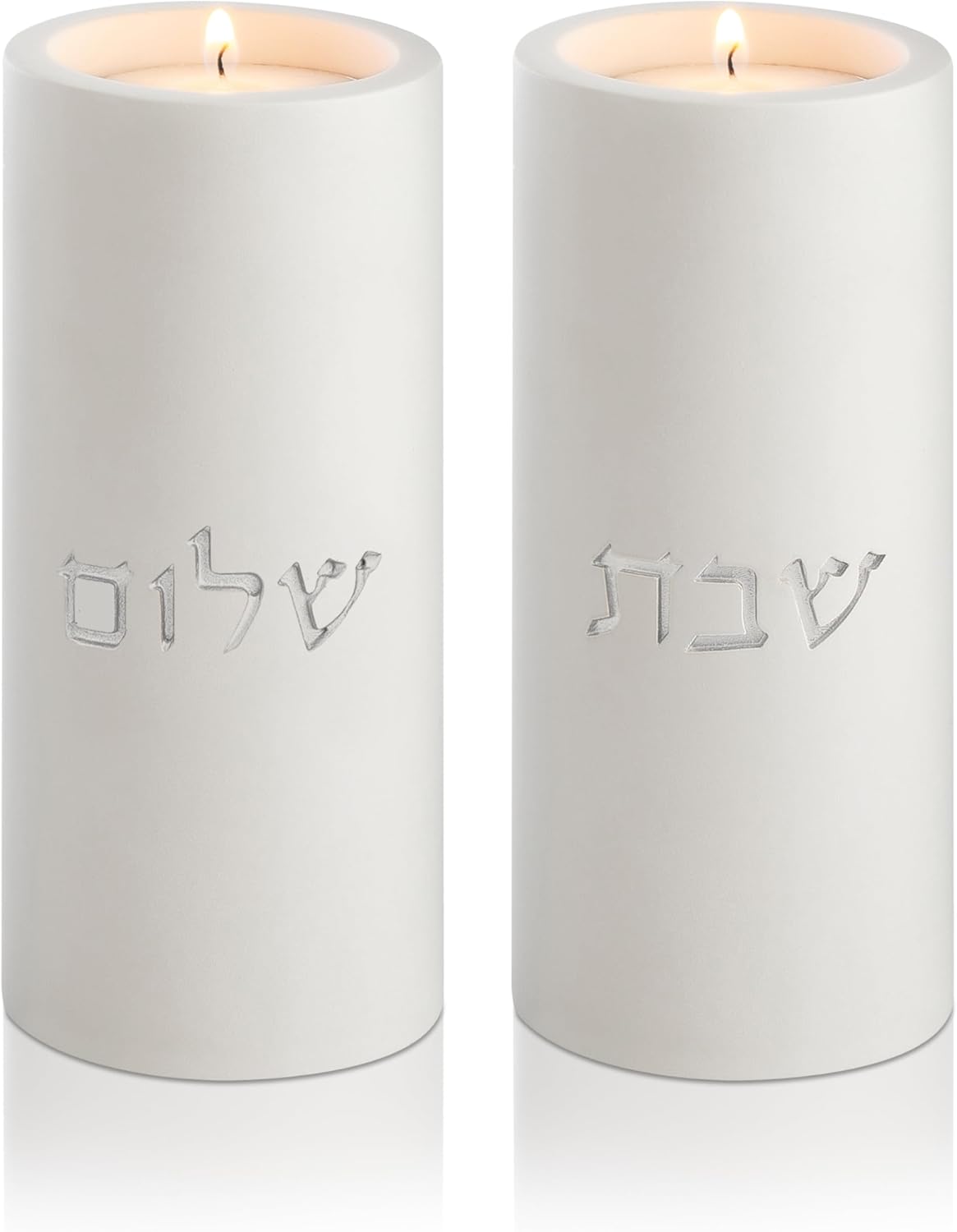 SURI Shabbat Candle Holders Set Modern Minimalist Concrete Tea Light Holders