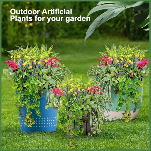 12 Bundle Artificial Greenery for Outdoor Decor