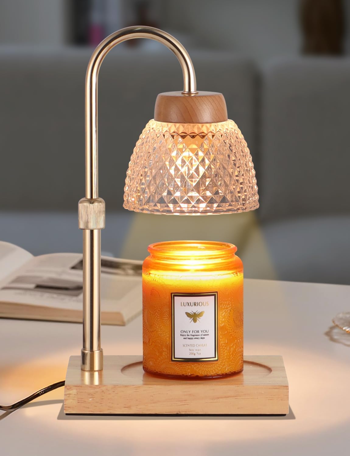 Dimmable Candle Warmer Lamp with Timer and 2 Bulbs