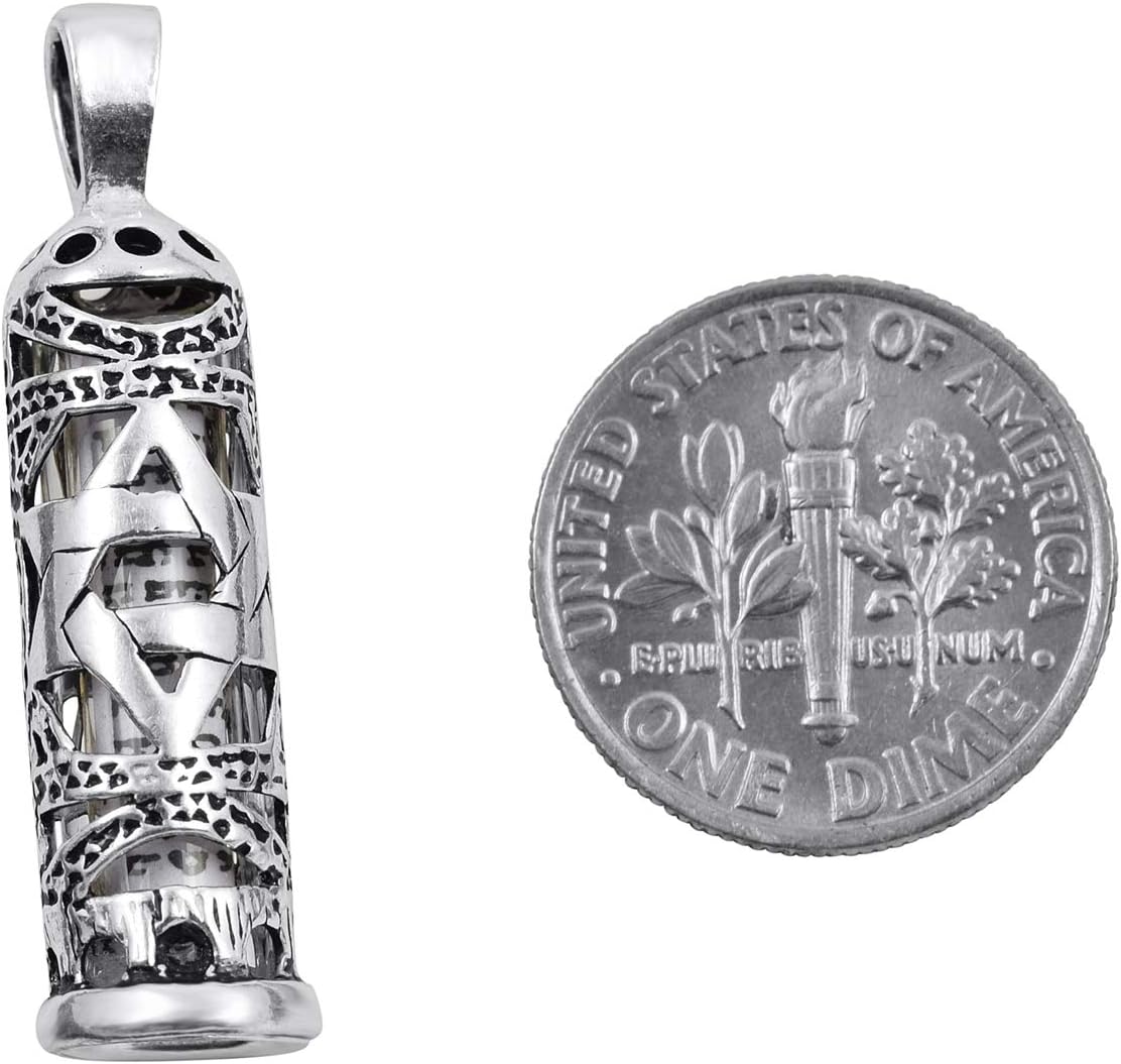 AJDesign Real 925 Sterling Silver Mezuzah Pendant Charm