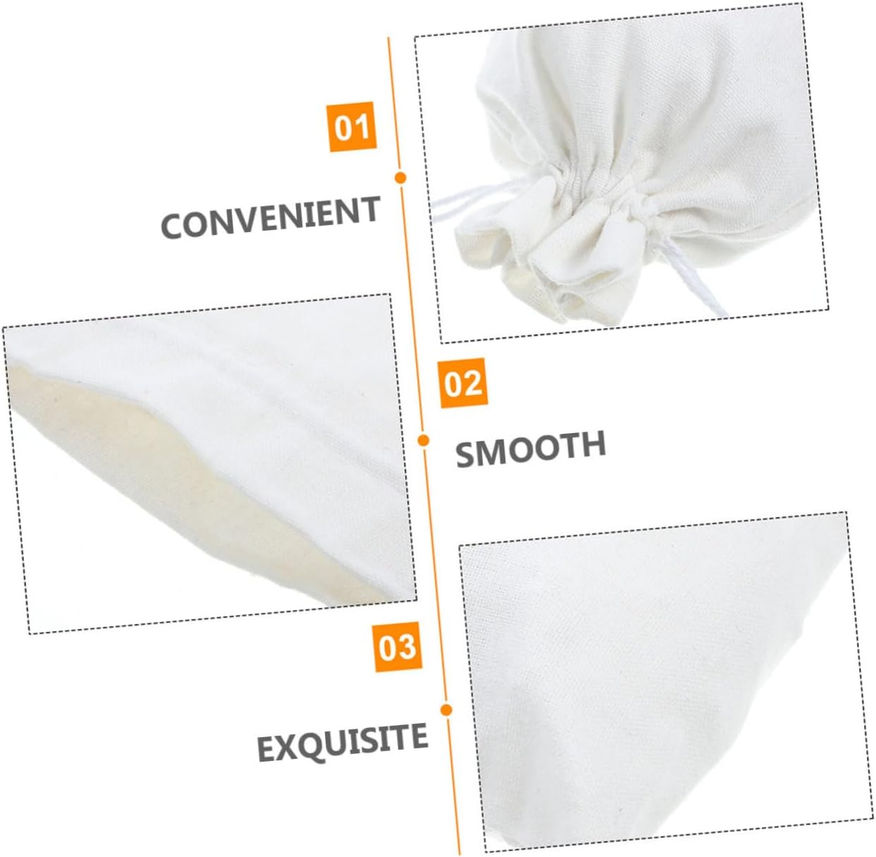 Happyyami Lavender Drawstring Cotton Sachet Bag for Fragrance Storage