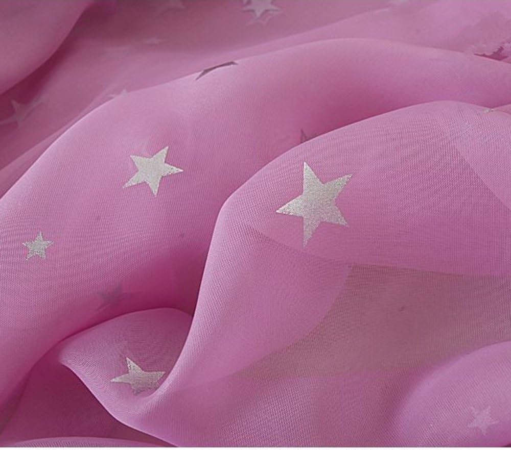 Pureaqu Kids Bedroom Curtains with Twinkle Star Print